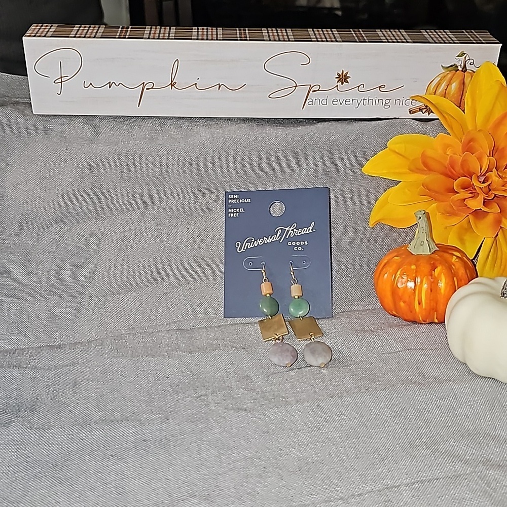 NWT Semi Precious, Nickel Free, Universal Thread Goods Co. Dangle Earrings - Picture 2 of 8